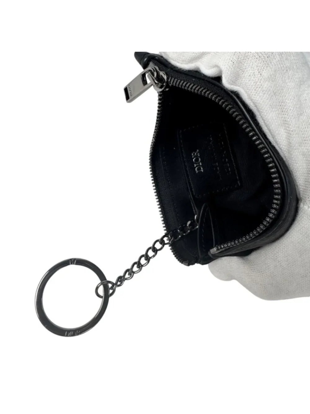 Dior Fragment Case Coin Key Ring Black Key Holder